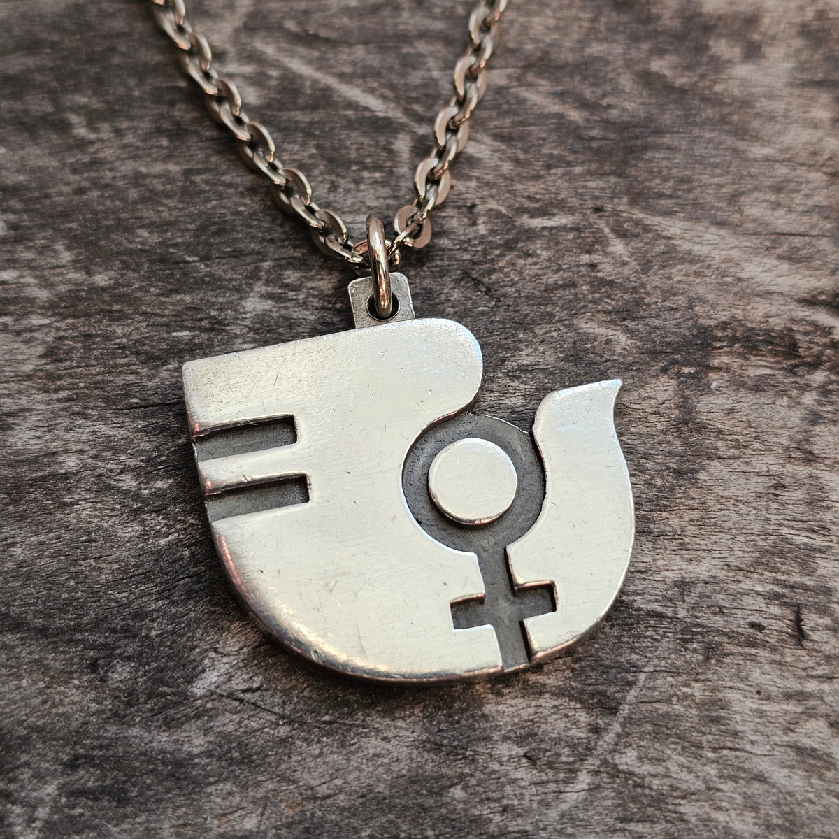 Vintage Jørgen Jensen Danish Pewter Equality UNIFEM Pendant Necklace