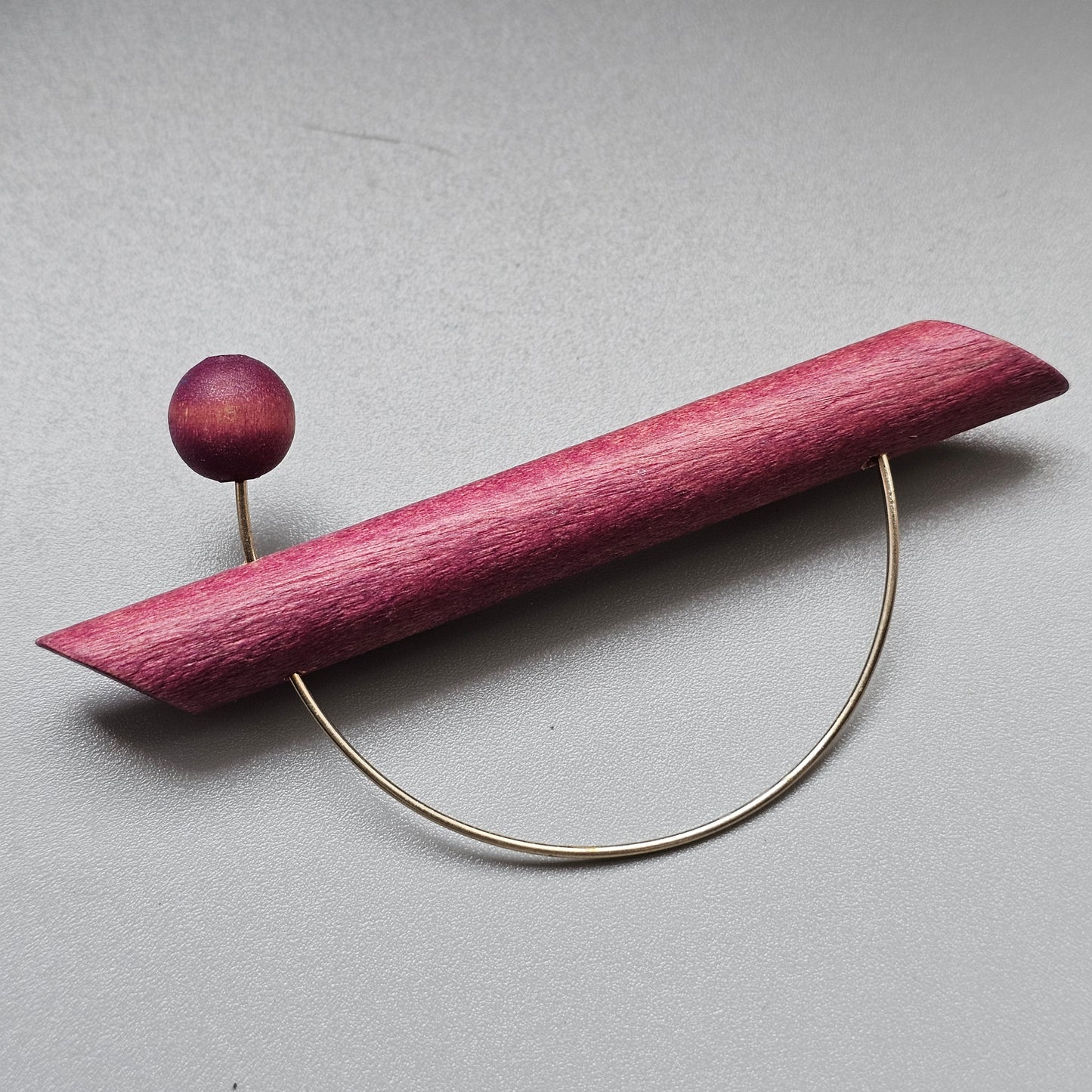 Vintage 1990s Aarikka UFO Purple Wooden Modernist Brooch Finland