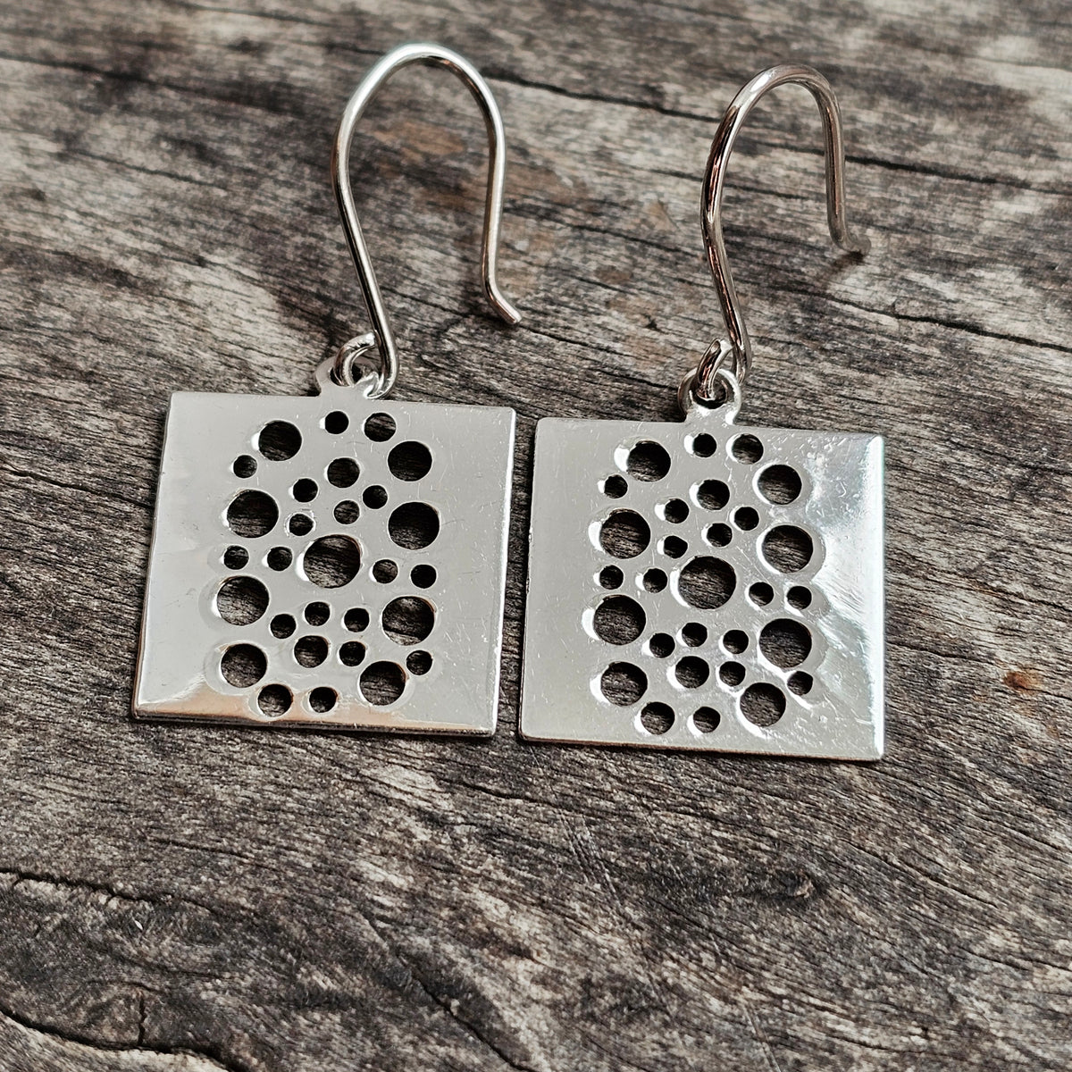Finnish Liisa Vitali Pitsi Ants Trail Lace Sterling Silver Dangle Earrings