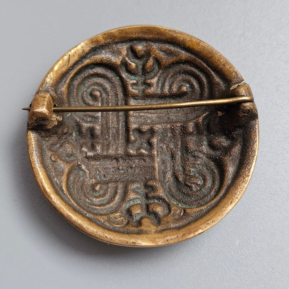Vintage Kalevala Koru Ancient Hannunvaakuna St Hannes Cross Bronze Brooch Finland
