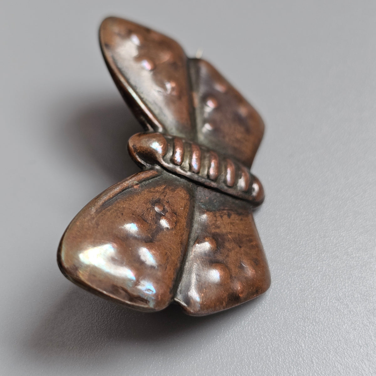 Antique Arts & Crafts Era 1910s Finnish Copper Butterfly Brooch by Allan Helenius