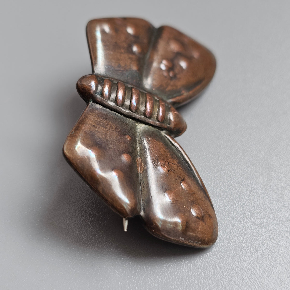 Antique Arts & Crafts Era 1910s Finnish Copper Butterfly Brooch by Allan Helenius