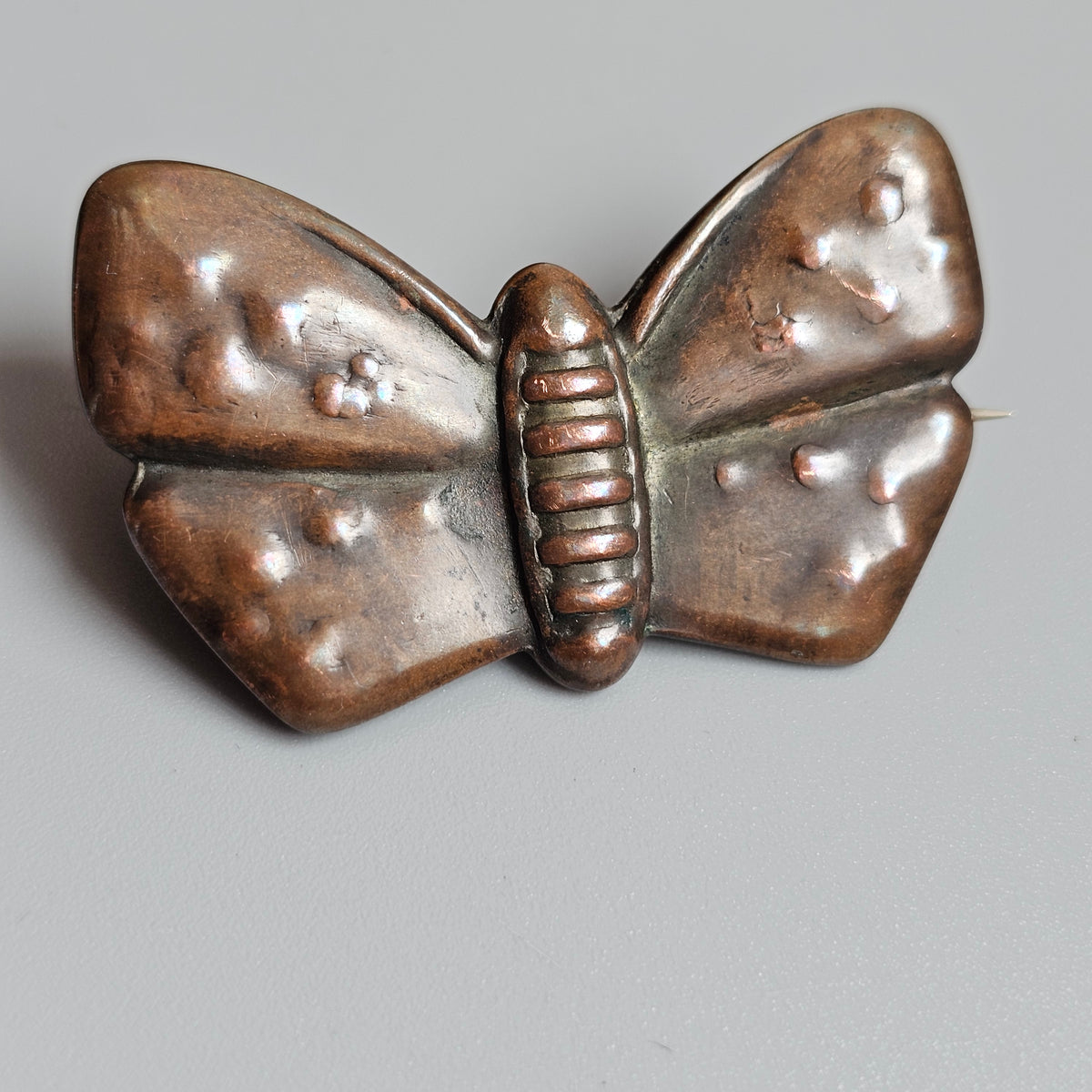 Antique Arts & Crafts Era 1910s Finnish Copper Butterfly Brooch by Allan Helenius