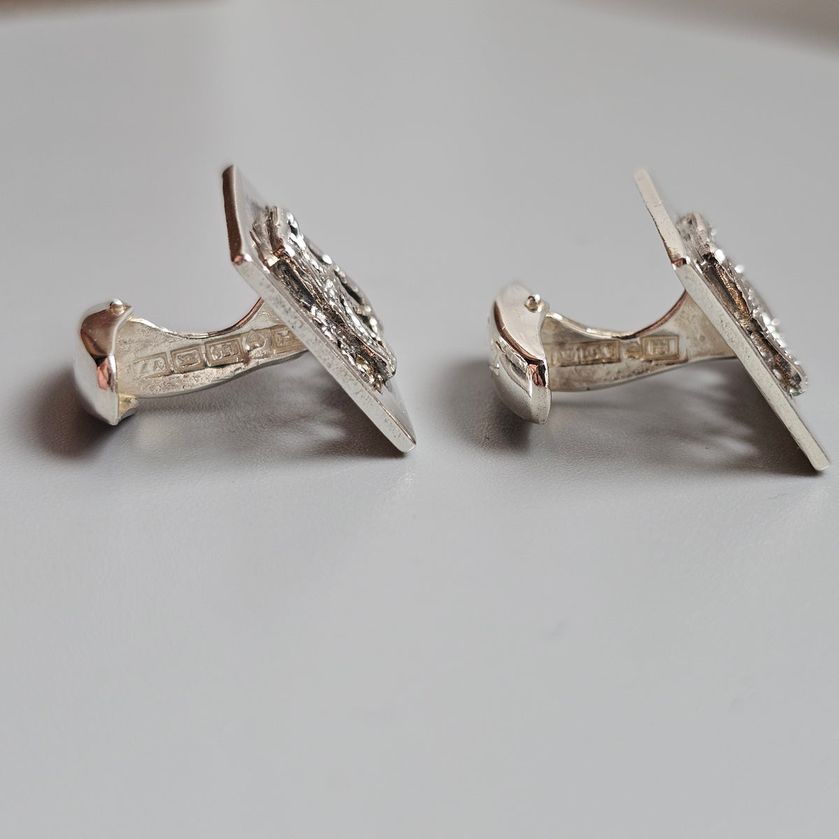 Vintage Modernist 1970s Pentti Sarpaneva Finnish Silver Pitsi Cufflinks 1976