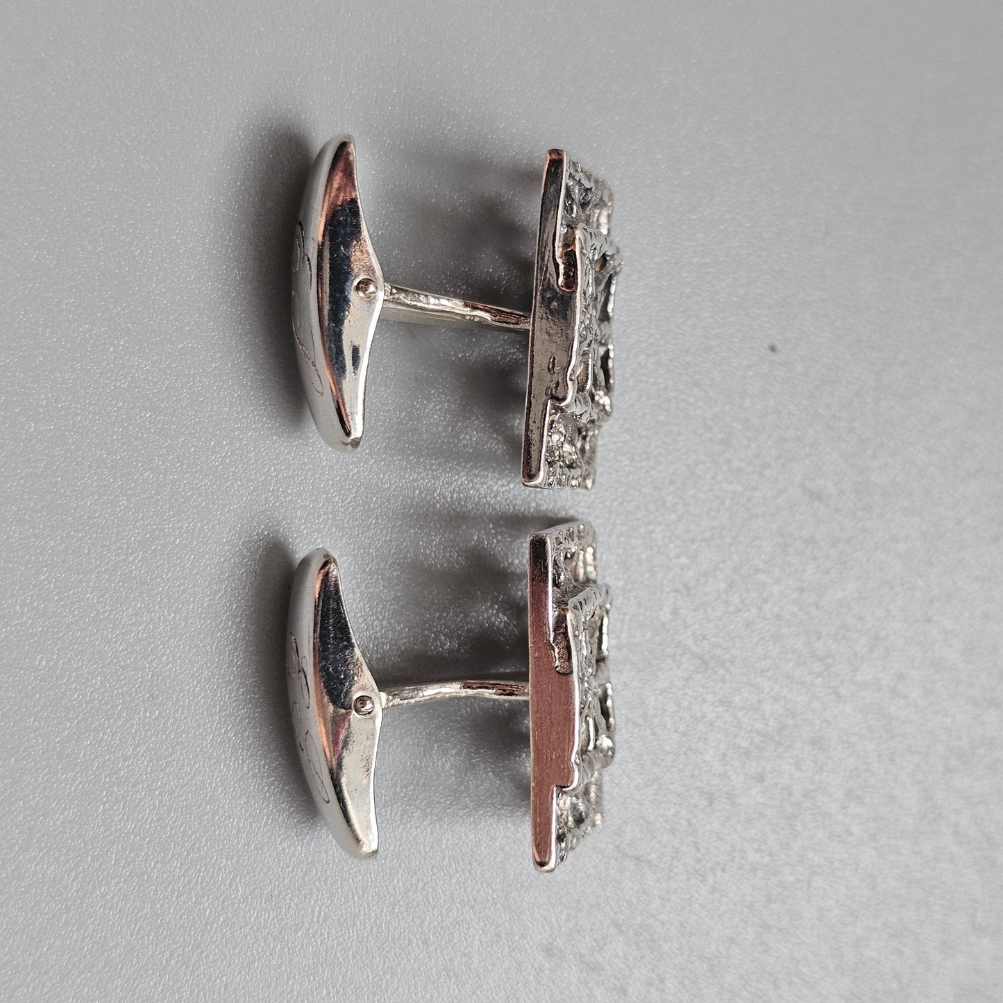 Vintage Brutalist 1970s Pentti Sarpaneva Finnish Silver Pitsi Cufflinks 1973