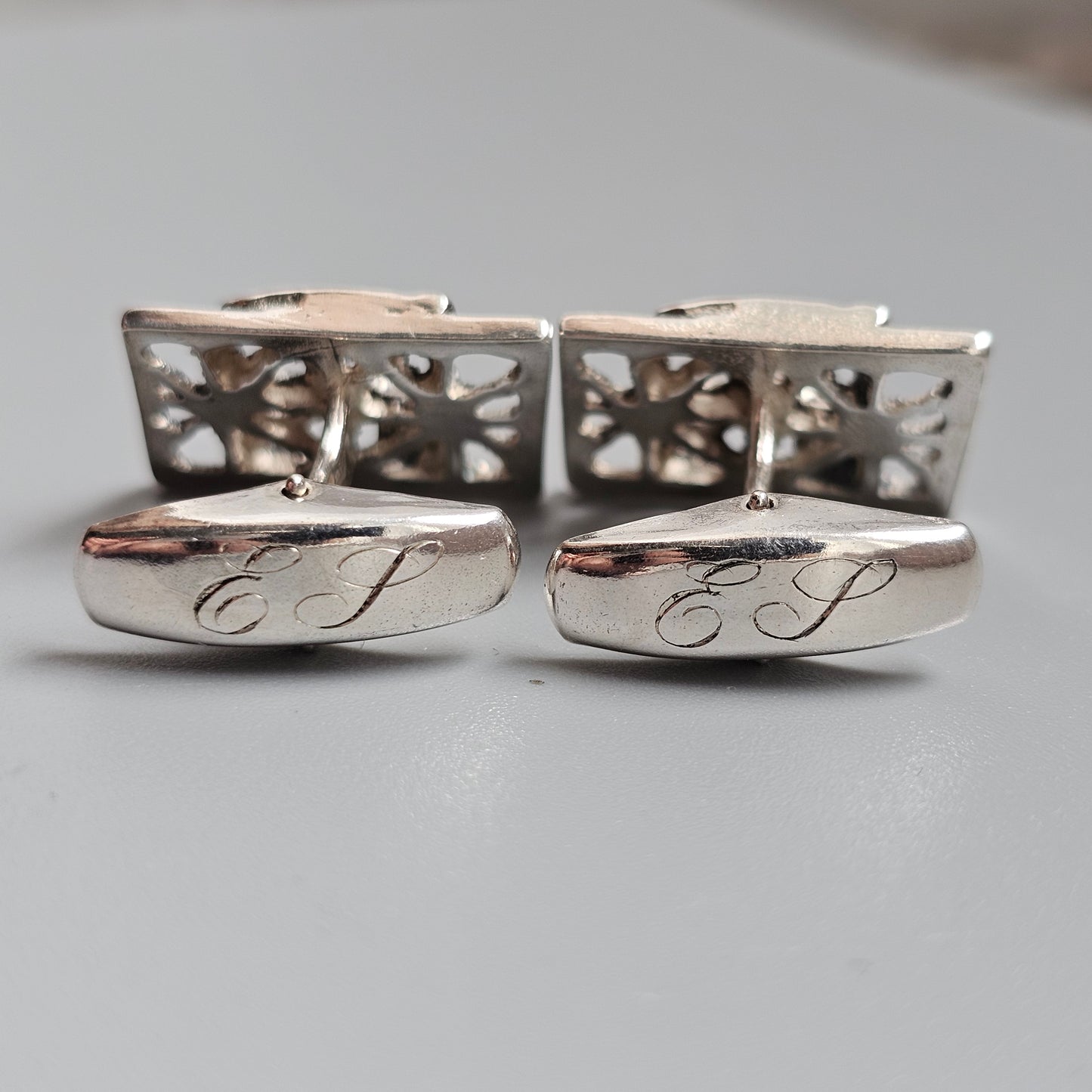 Vintage Brutalist 1970s Pentti Sarpaneva Finnish Silver Pitsi Cufflinks 1973