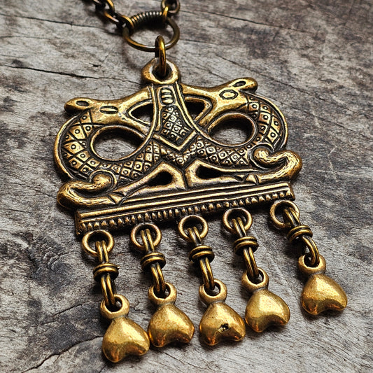 Vintage Kalevala Koru Bronze Viking Revival Necklace Finland