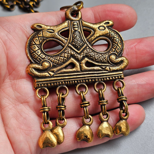 Vintage Kalevala Koru Bronze Viking Revival Necklace Finland
