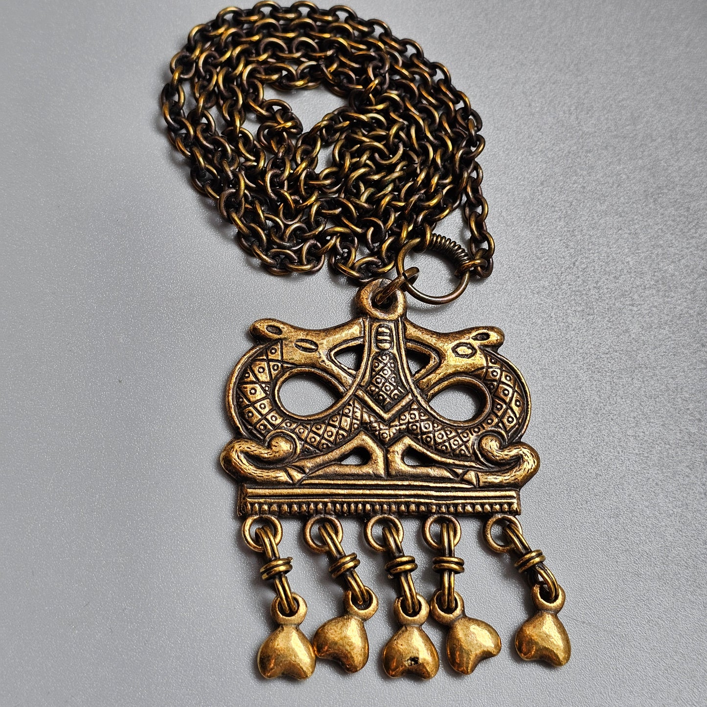 Vintage Kalevala Koru Bronze Viking Revival Necklace Finland