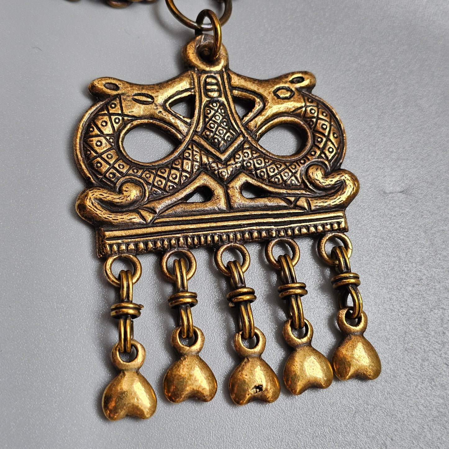 Vintage Kalevala Koru Bronze Viking Revival Necklace Finland