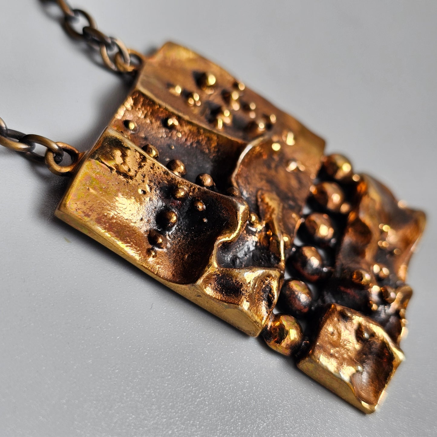 Vintage Modernist Bronze Necklace by Hannu Ikonen for Valo-Koru