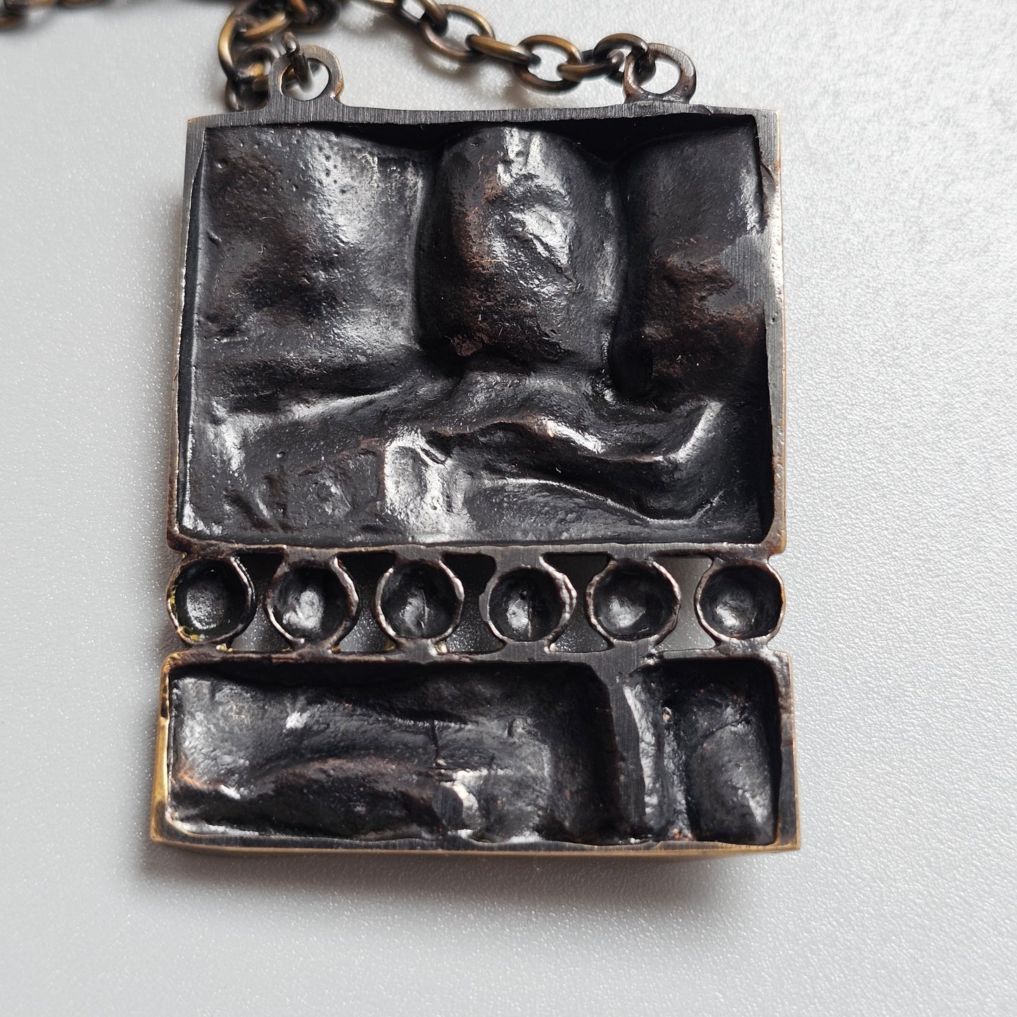 Vintage Modernist Bronze Necklace by Hannu Ikonen for Valo-Koru