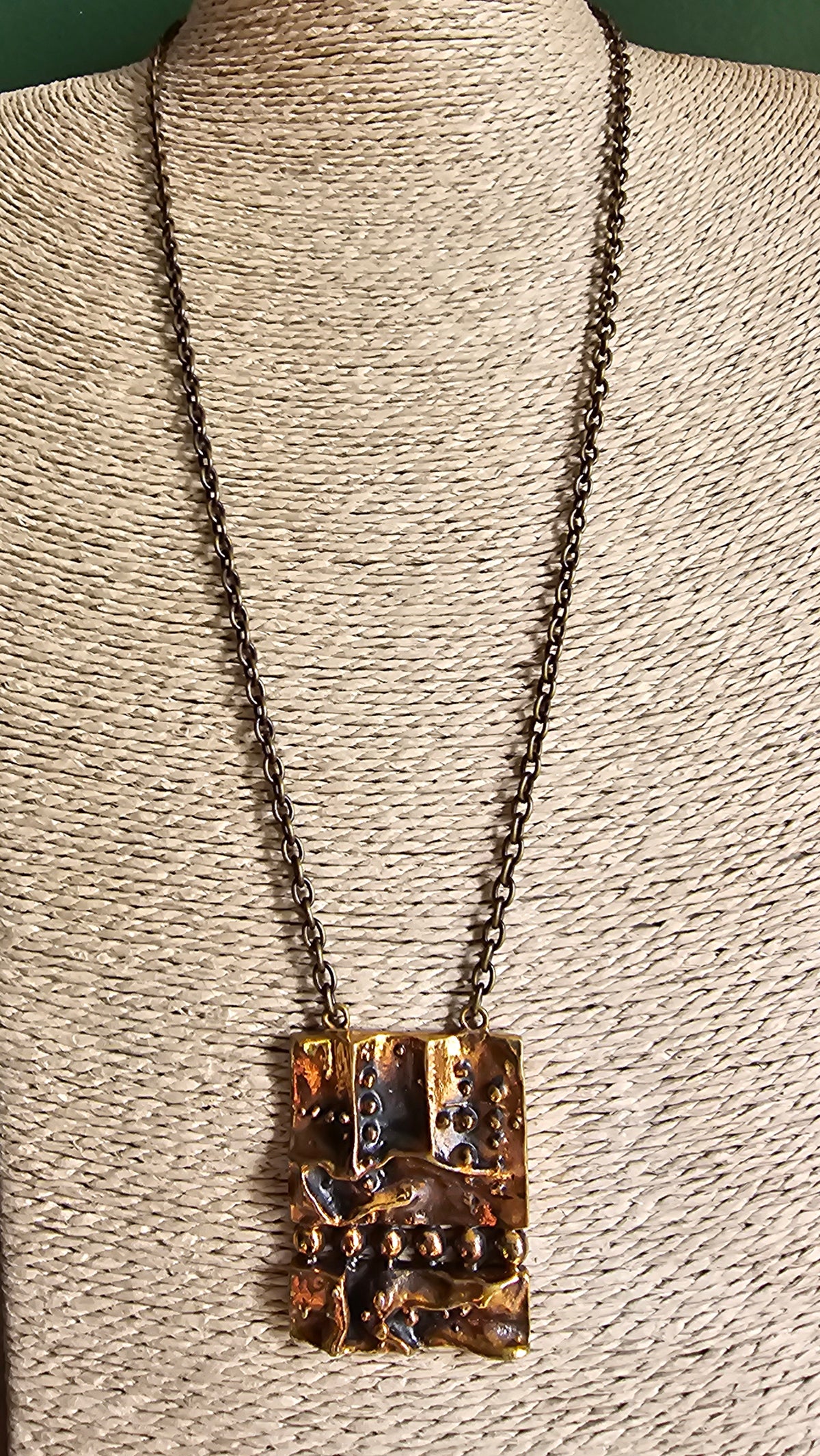 Vintage Modernist Bronze Necklace by Hannu Ikonen for Valo-Koru