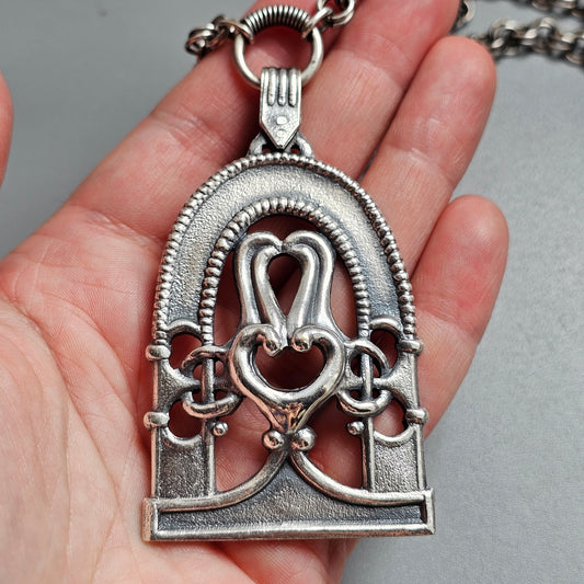 Vintage Kalevala Koru Ancient Finnish Silver Plated Pendant Necklace