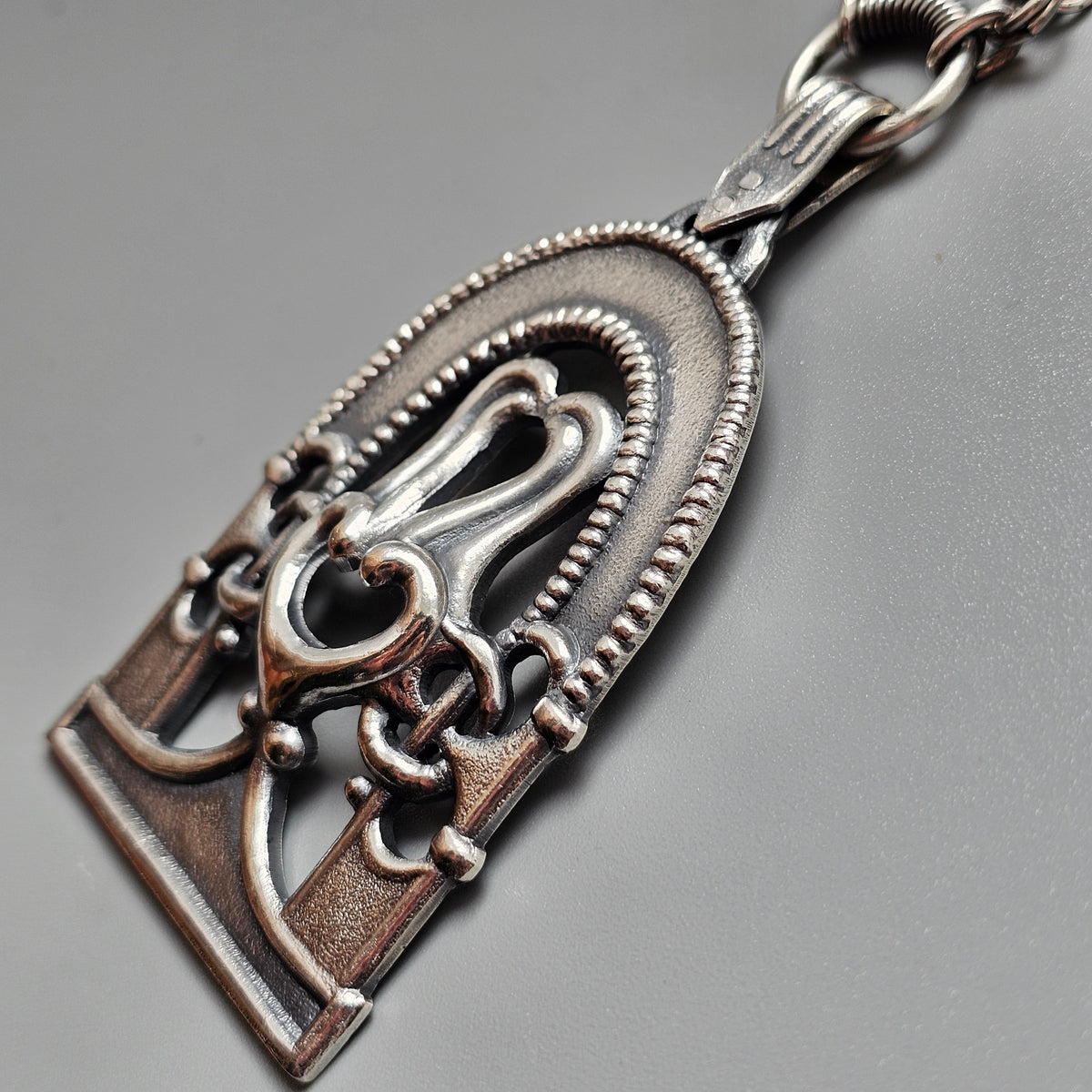 Vintage Kalevala Koru Ancient Finnish Silver Plated Pendant Necklace