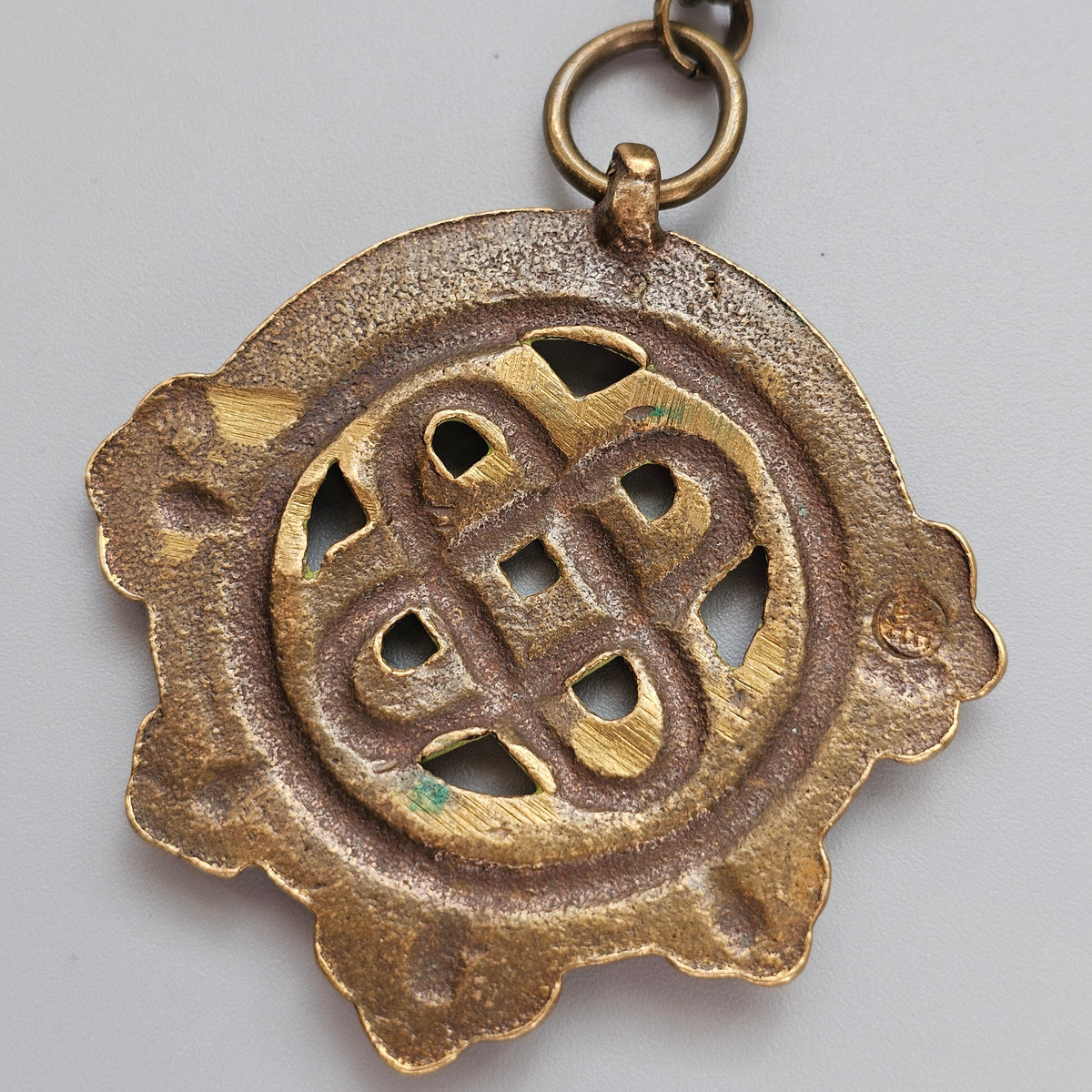 Vintage Kalevala Koru Viking Age Bronze Pendant Necklace Finland