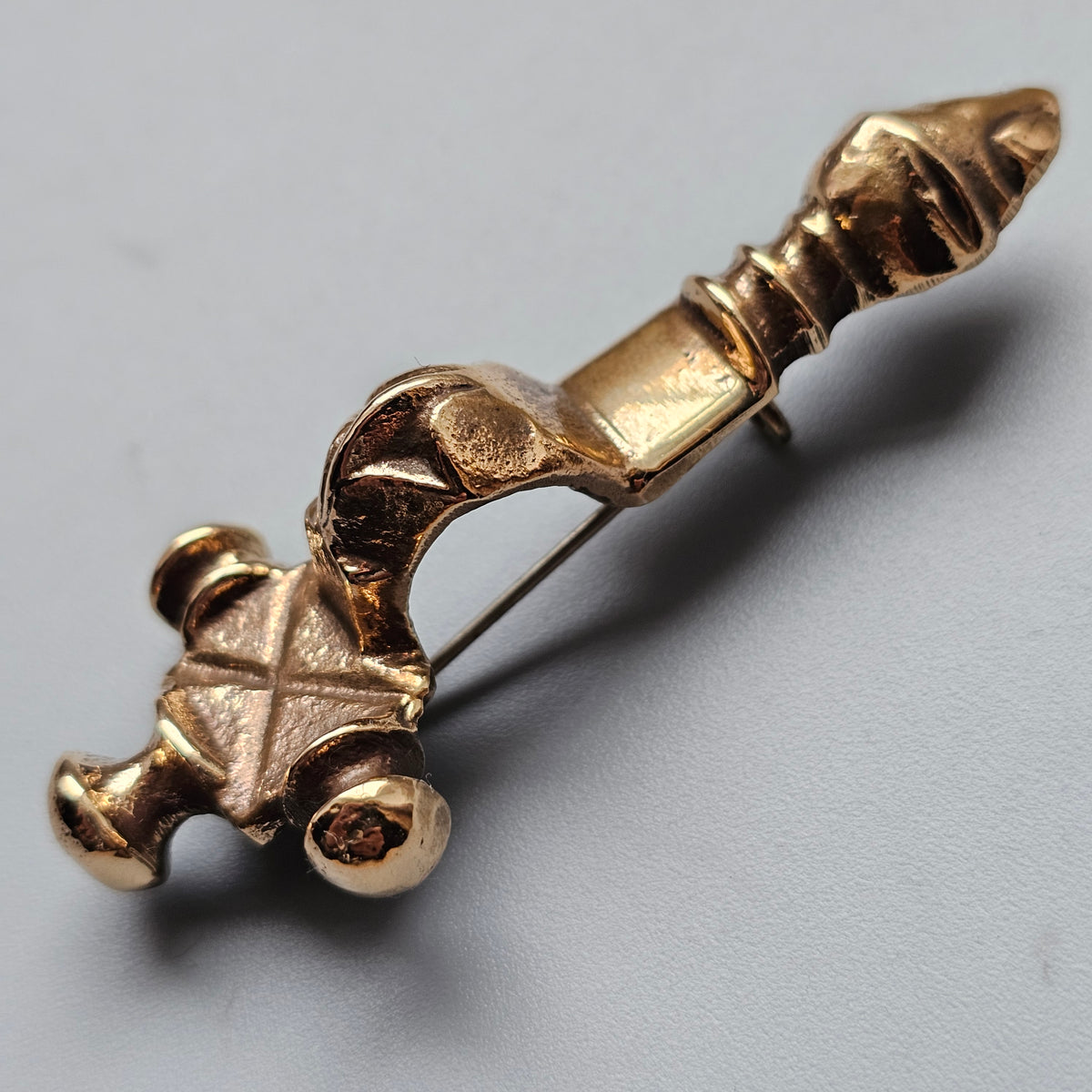 Vintage Stavanger Museum Norwegian Bronze Viking Replica Brooch