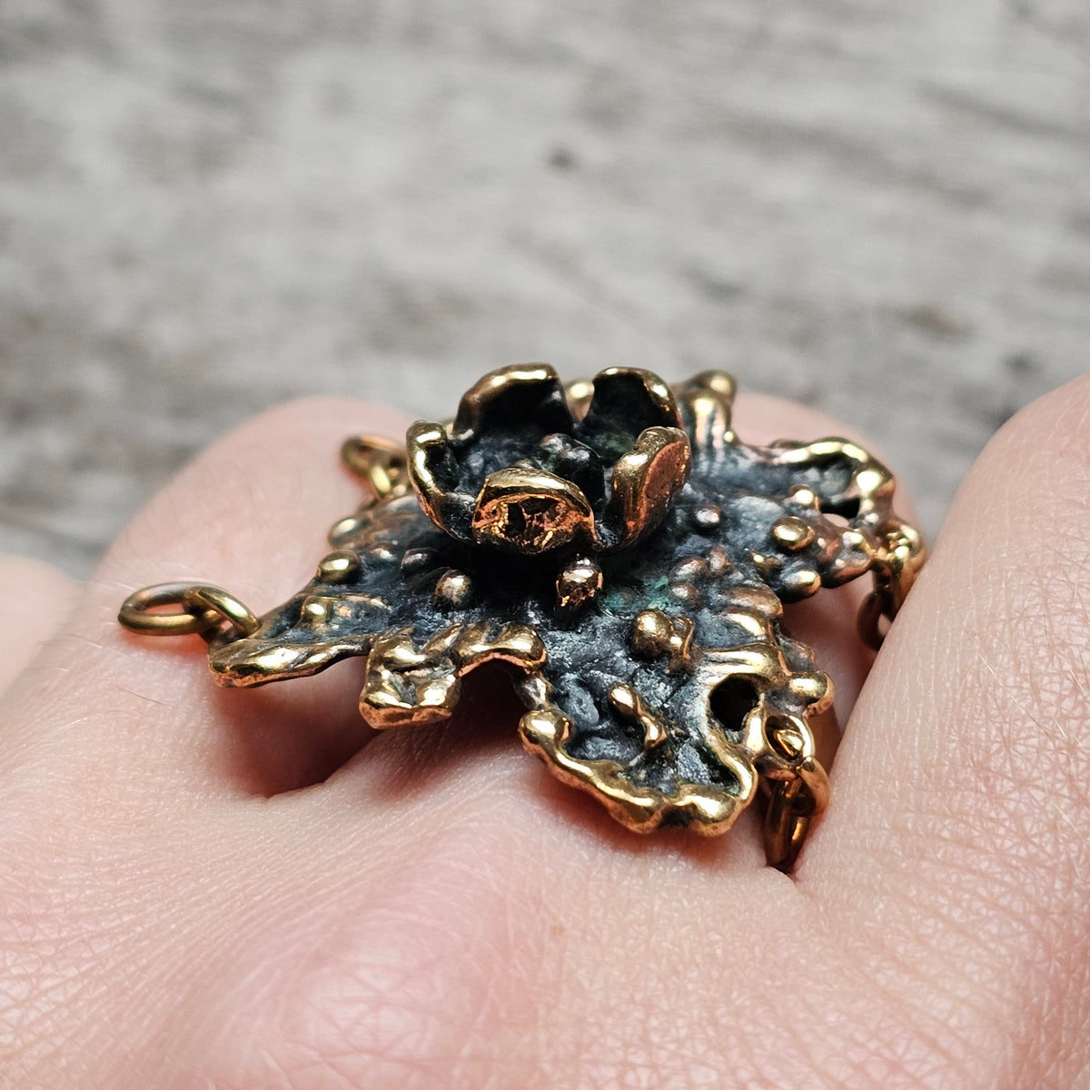 Vintage 1970s Pentti Sarpaneva Kaarna Finnish Bronze Brutalist Ring