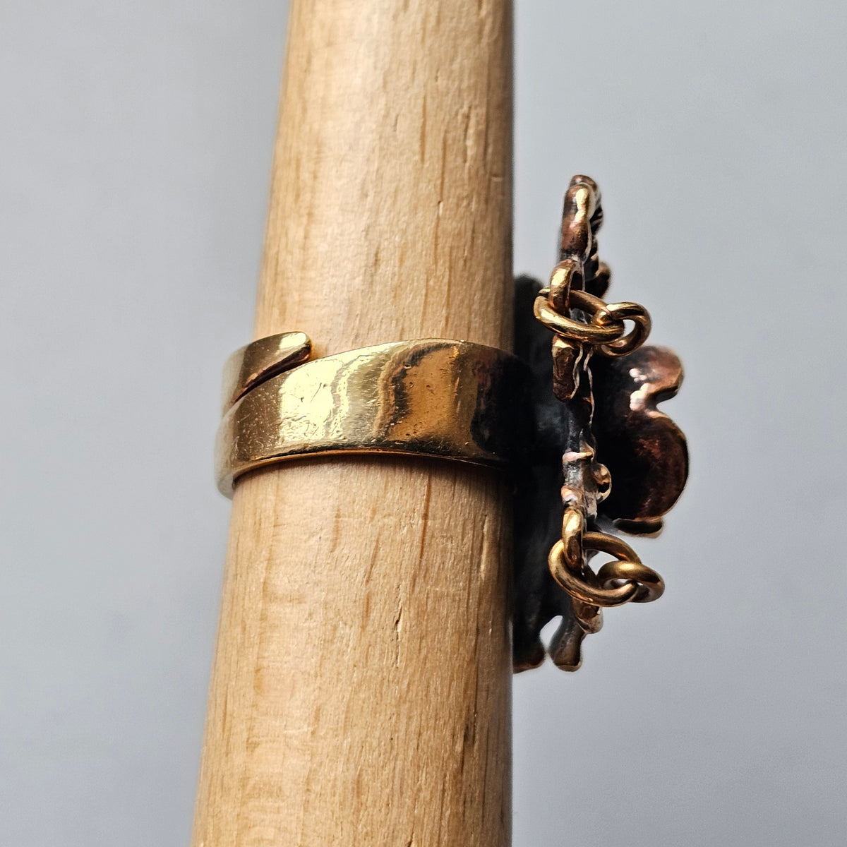 Vintage 1970s Pentti Sarpaneva Kaarna Finnish Bronze Brutalist Ring