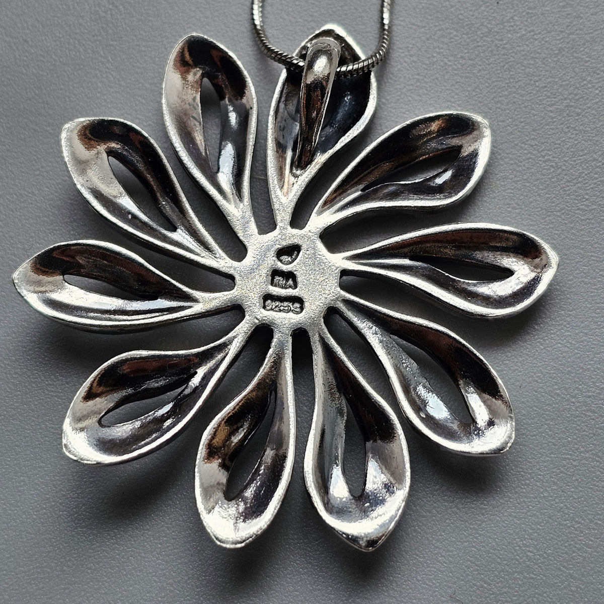 Vintage 1980s Richard Aaboe Danish Sterling Silver Flower Pendant