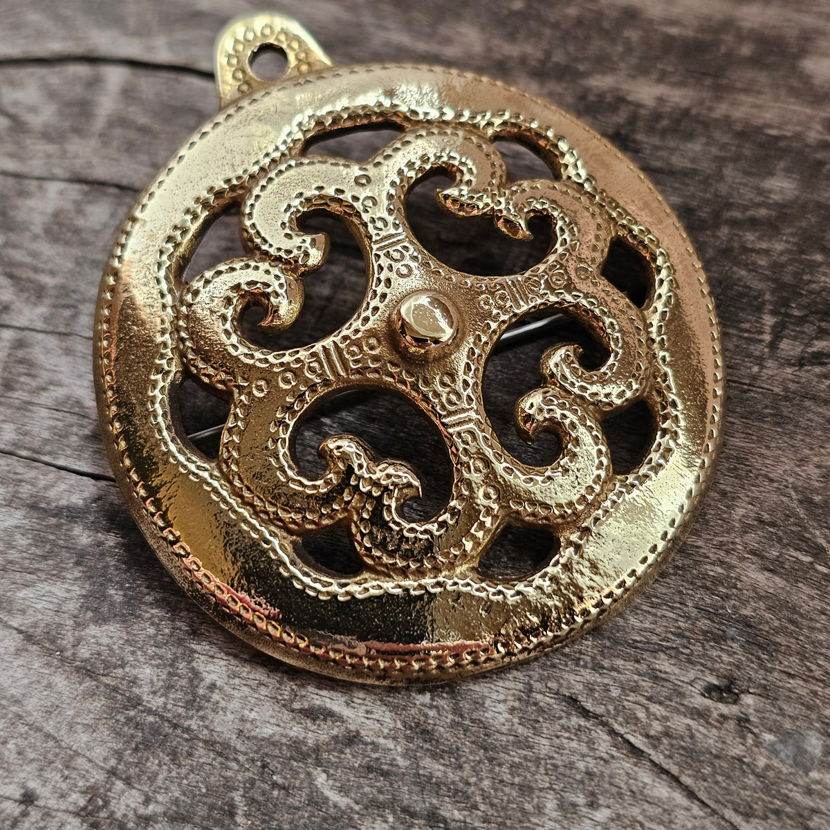 Vintage Kalevala Koru Viking Age Kurkijoen Solki Bronze Brooch Pendant