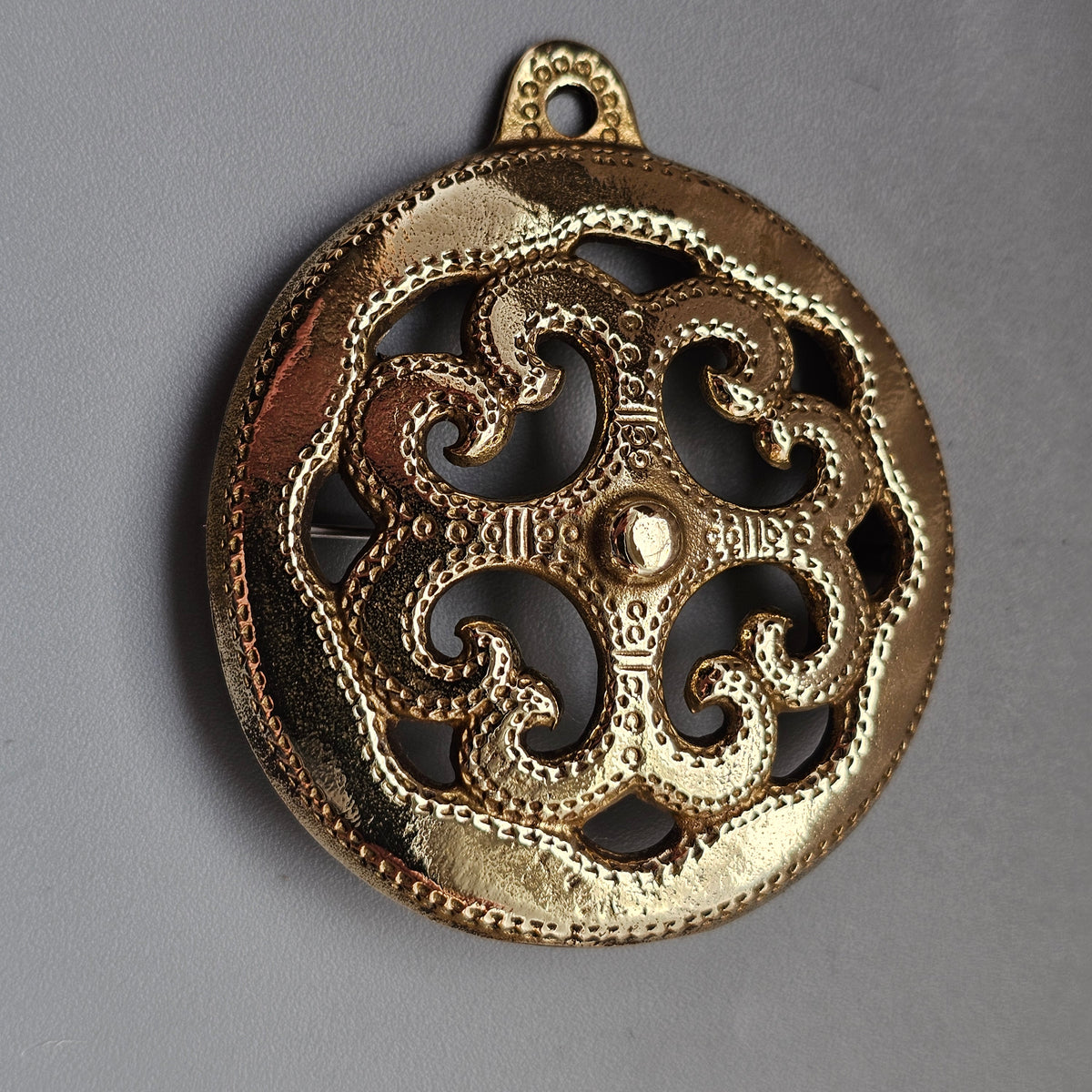 Vintage Kalevala Koru Viking Age Kurkijoen Solki Bronze Brooch Pendant