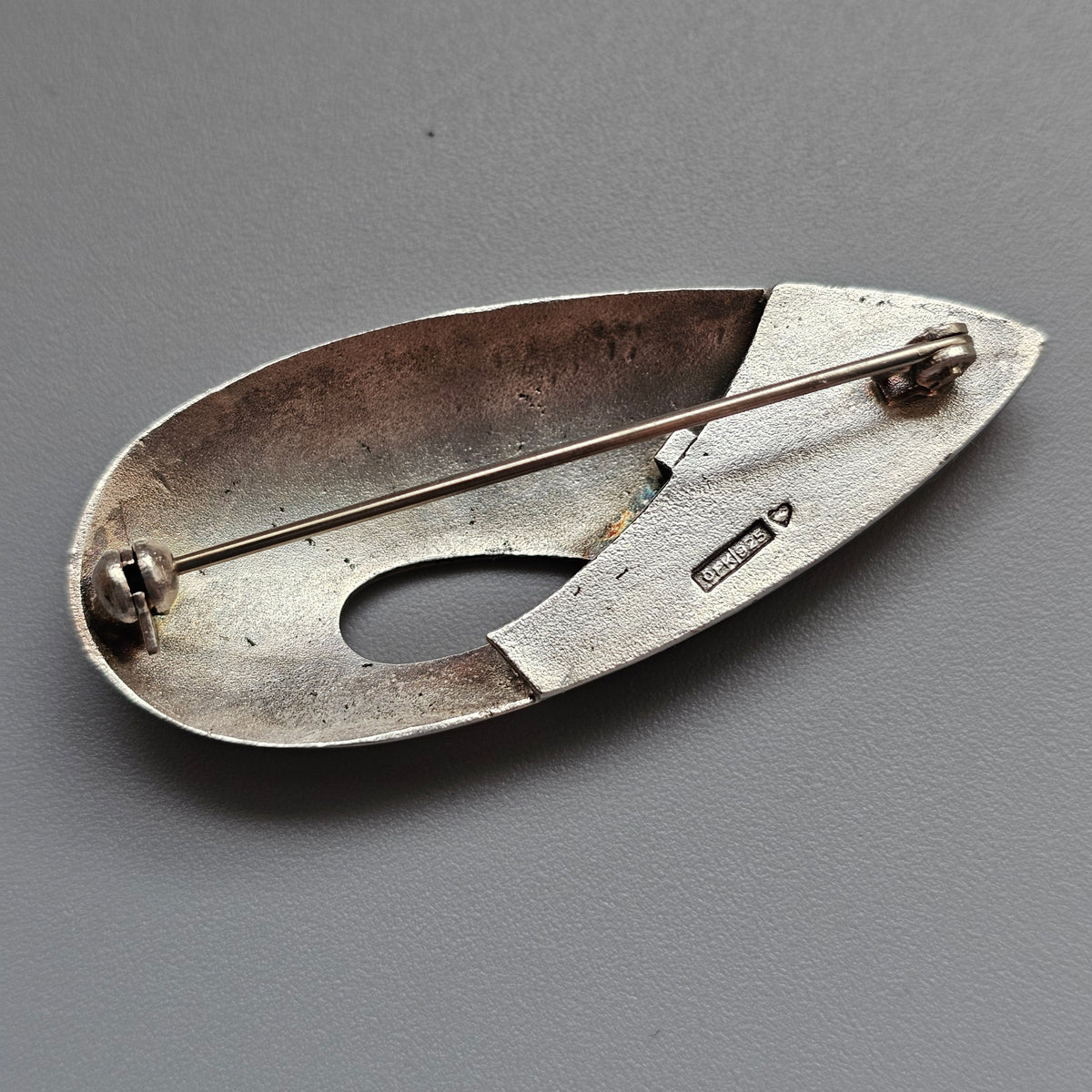 Contemporary Finnish Sterling Silver Spectrolite Avant Garde Brooch
