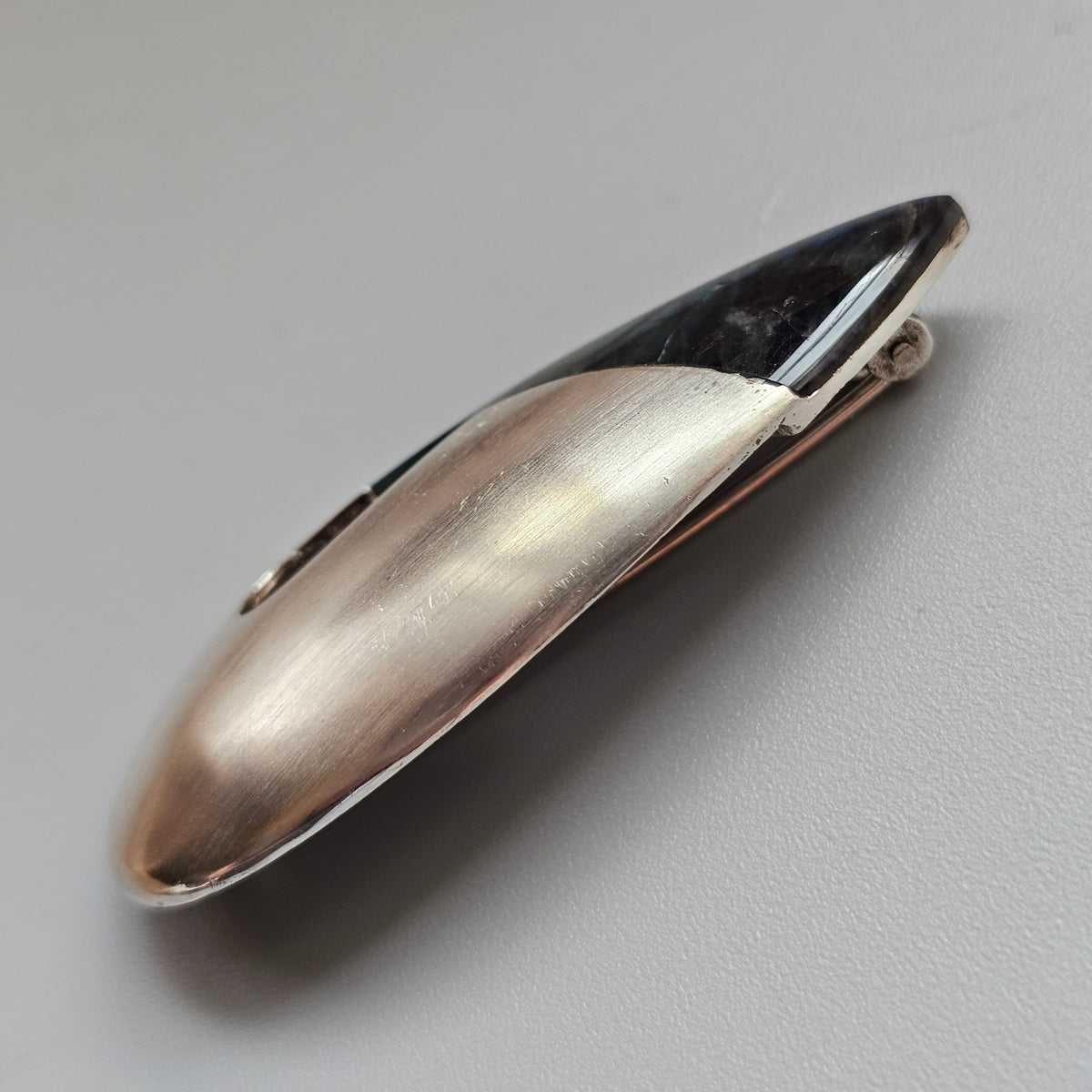 Contemporary Finnish Sterling Silver Spectrolite Avant Garde Brooch