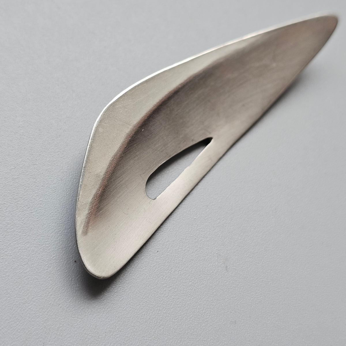 Vintage Mid Century Stainless Steel Modernist Abstract Brooch