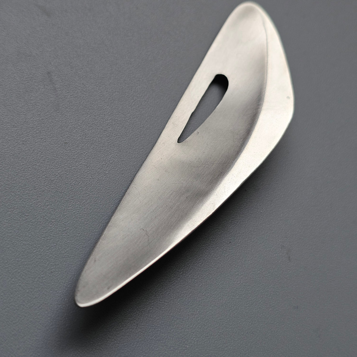 Vintage Mid Century Stainless Steel Modernist Abstract Brooch