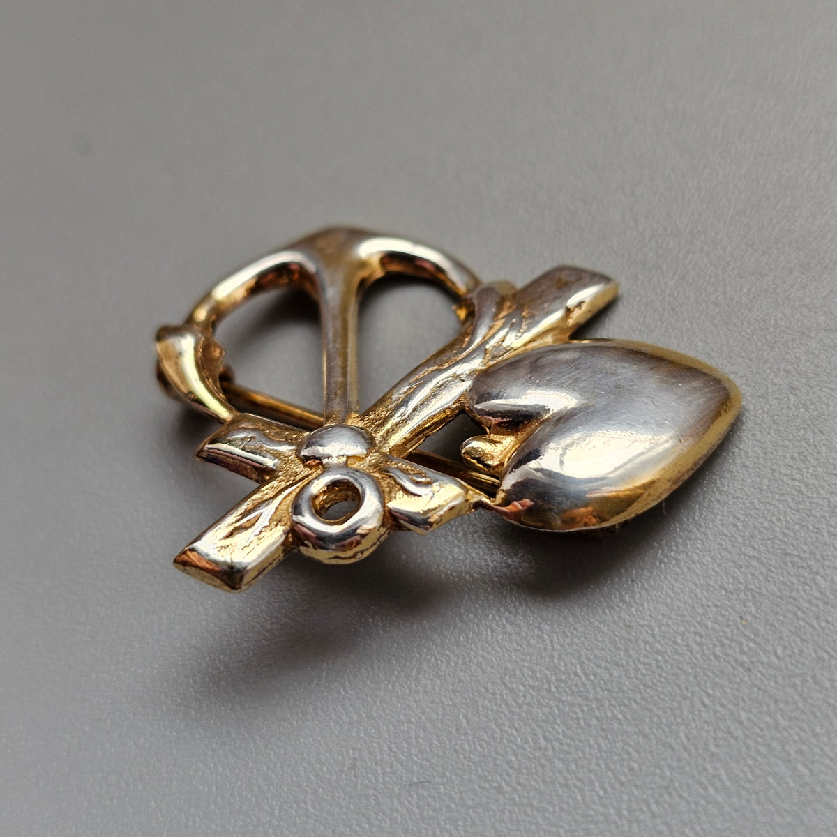 Vintage Finnish Gilt Silver Faith Hope Love Brooch