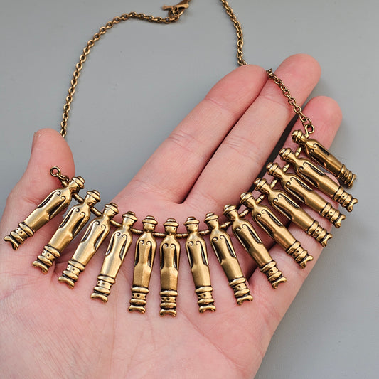 Vintage Kalevala Koru Bronze Nukkekääty Necklace Doll Chain Kirsti Ilvessalo