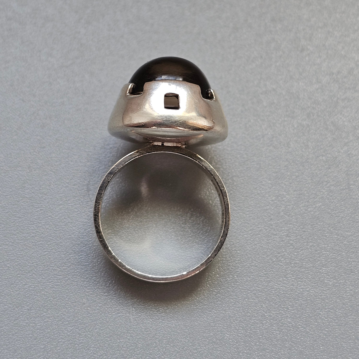 Vintage 1960s Martti Viikinniemi Finnish Silver Smoky Quartz Ring 1967