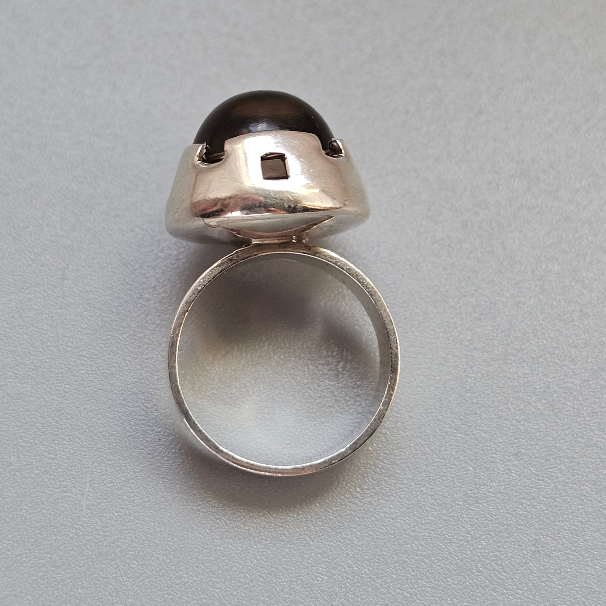 Vintage 1960s Martti Viikinniemi Finnish Silver Smoky Quartz Ring 1967