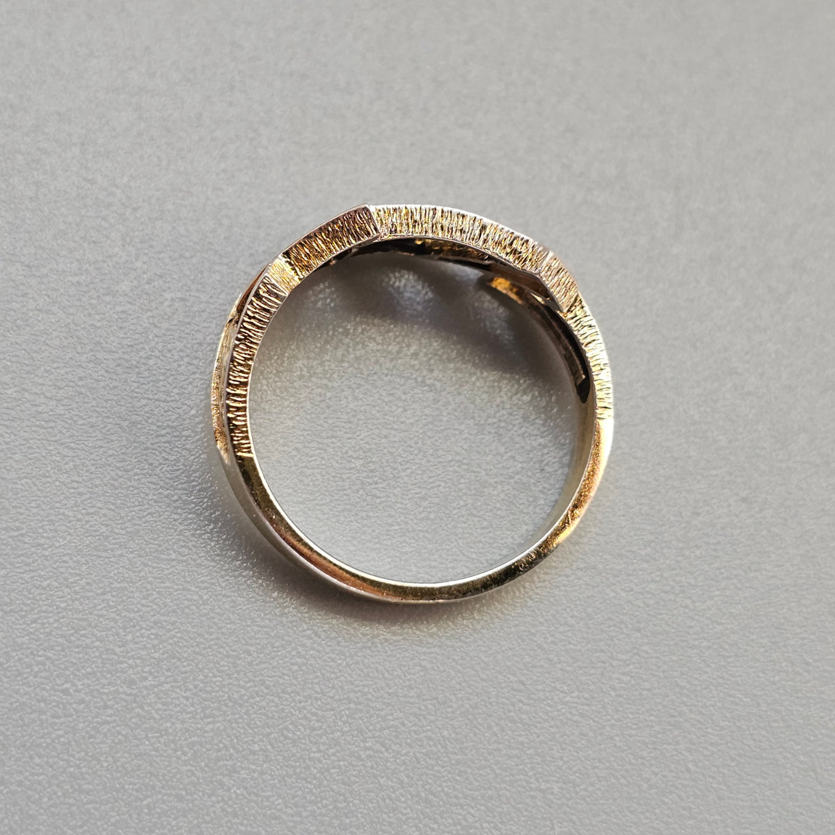 Contemporary Finnish Sterling Silver Diamond Ring Gold Plate Detail