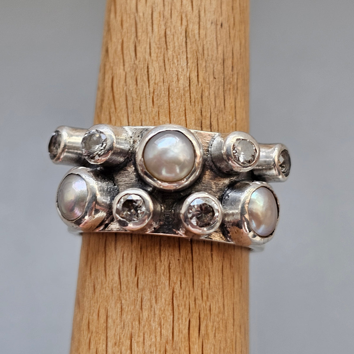 Contemporary Moment 23 Swedish Design Sterling Silver Pearl Ring