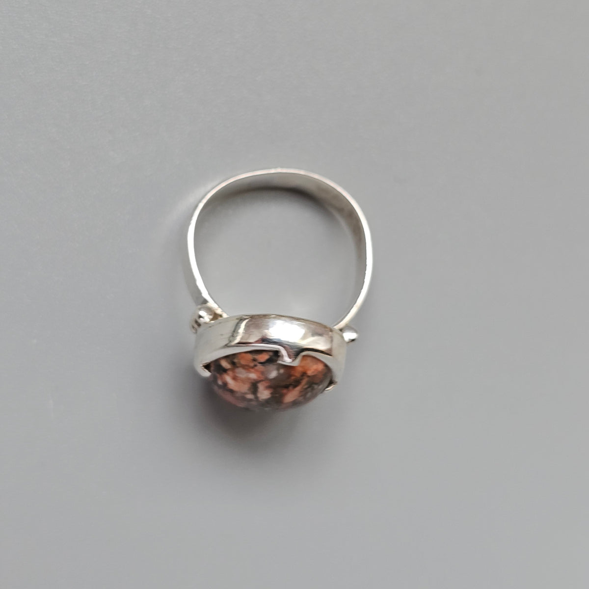 Vintage Nordic Silver Granite Modernist Ring