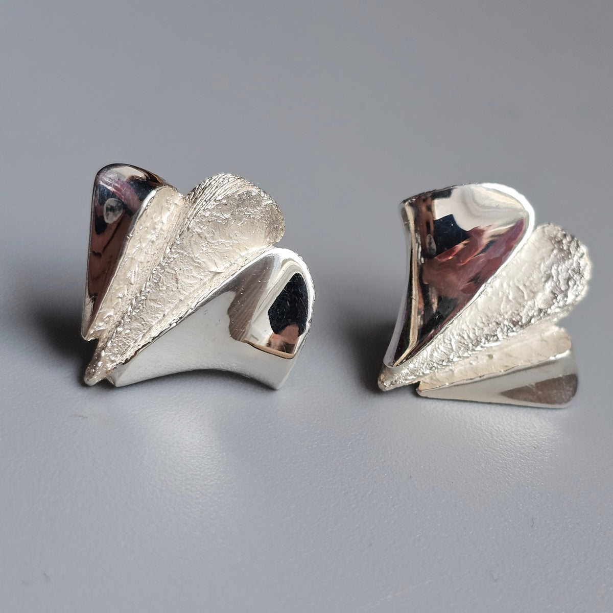Vintage Riitta Hakala Tammen Koru Finnish Sterling Silver Stud Earrings