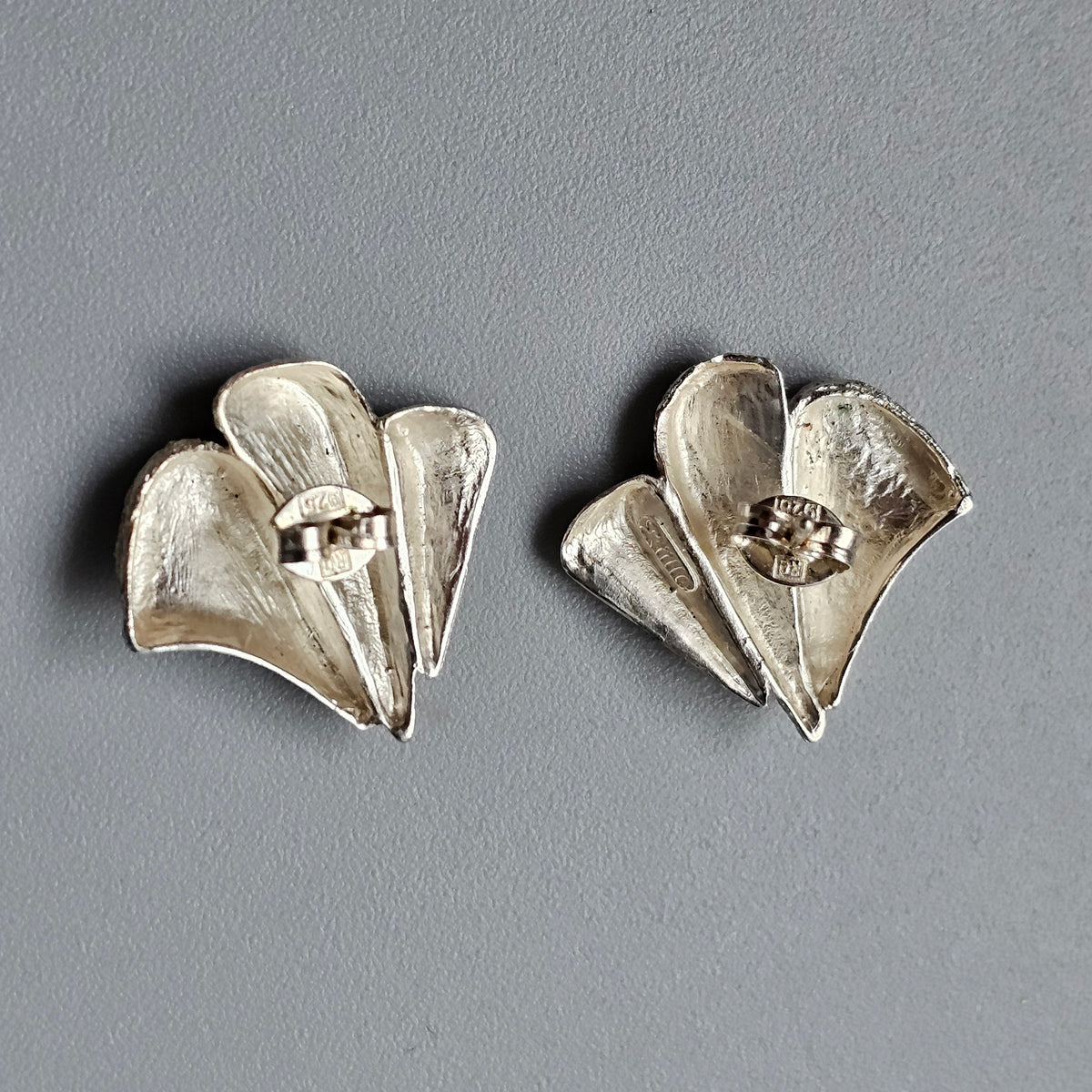 Vintage Riitta Hakala Tammen Koru Finnish Sterling Silver Stud Earrings
