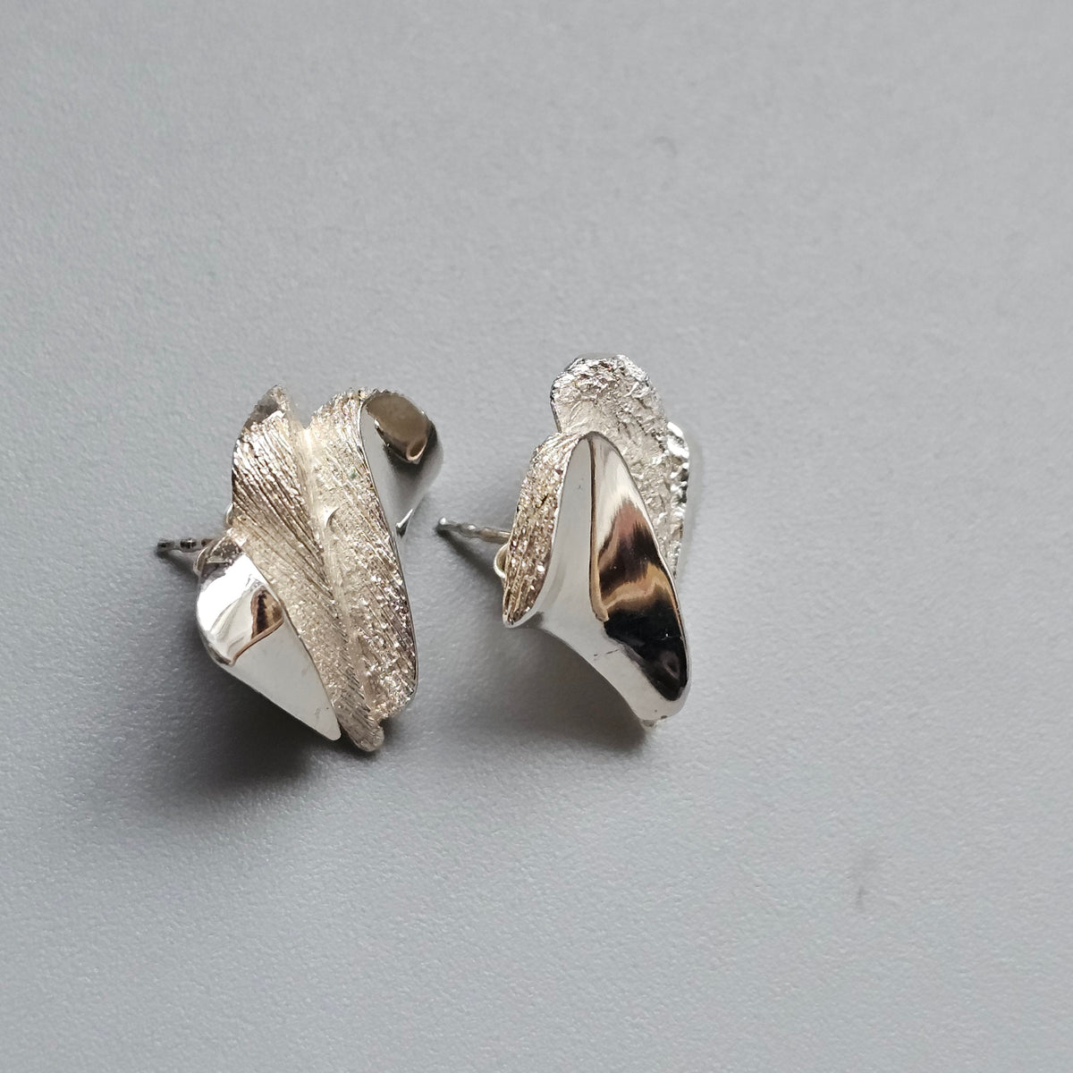 Vintage Riitta Hakala Tammen Koru Finnish Sterling Silver Stud Earrings