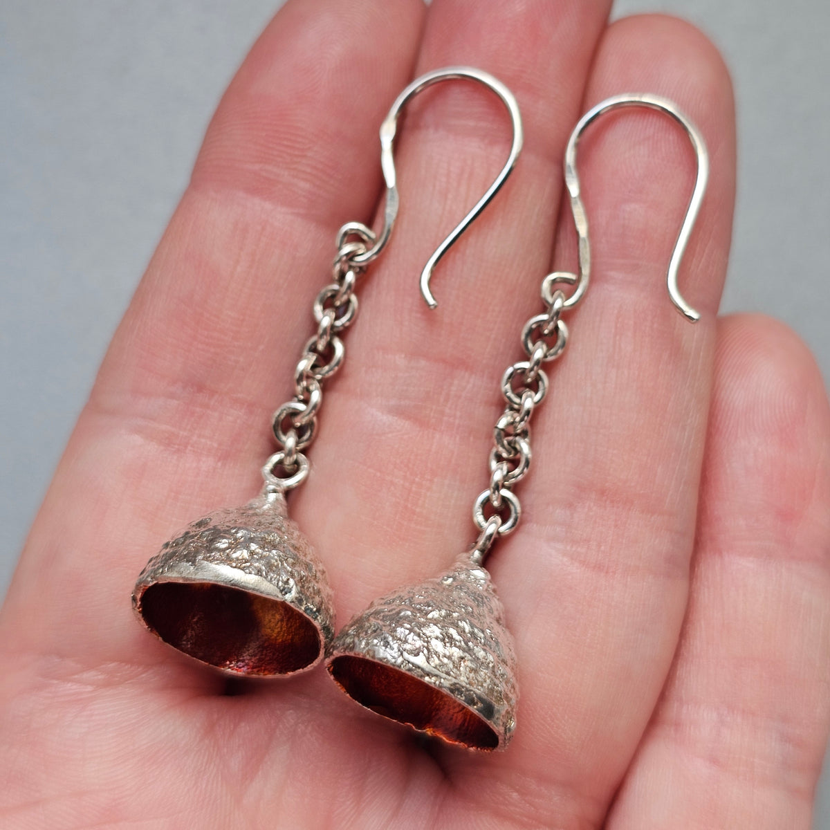 Vintage 2000s Finnish Sterling Silver Enamel Drop Earrings 2006