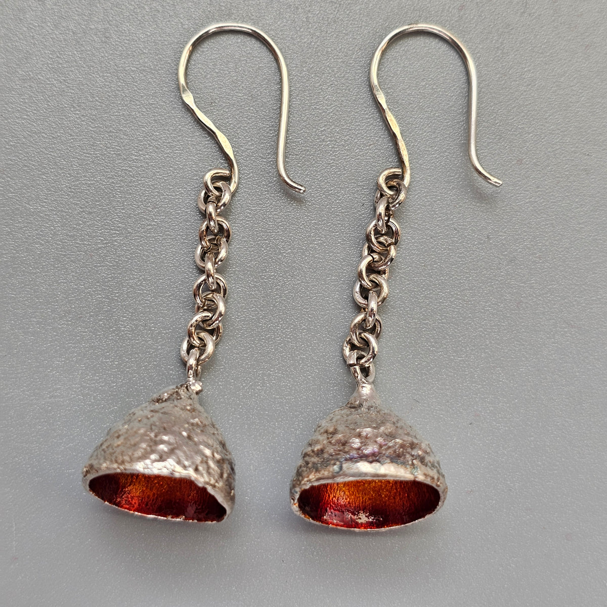 Vintage 2000s Finnish Sterling Silver Enamel Drop Earrings 2006