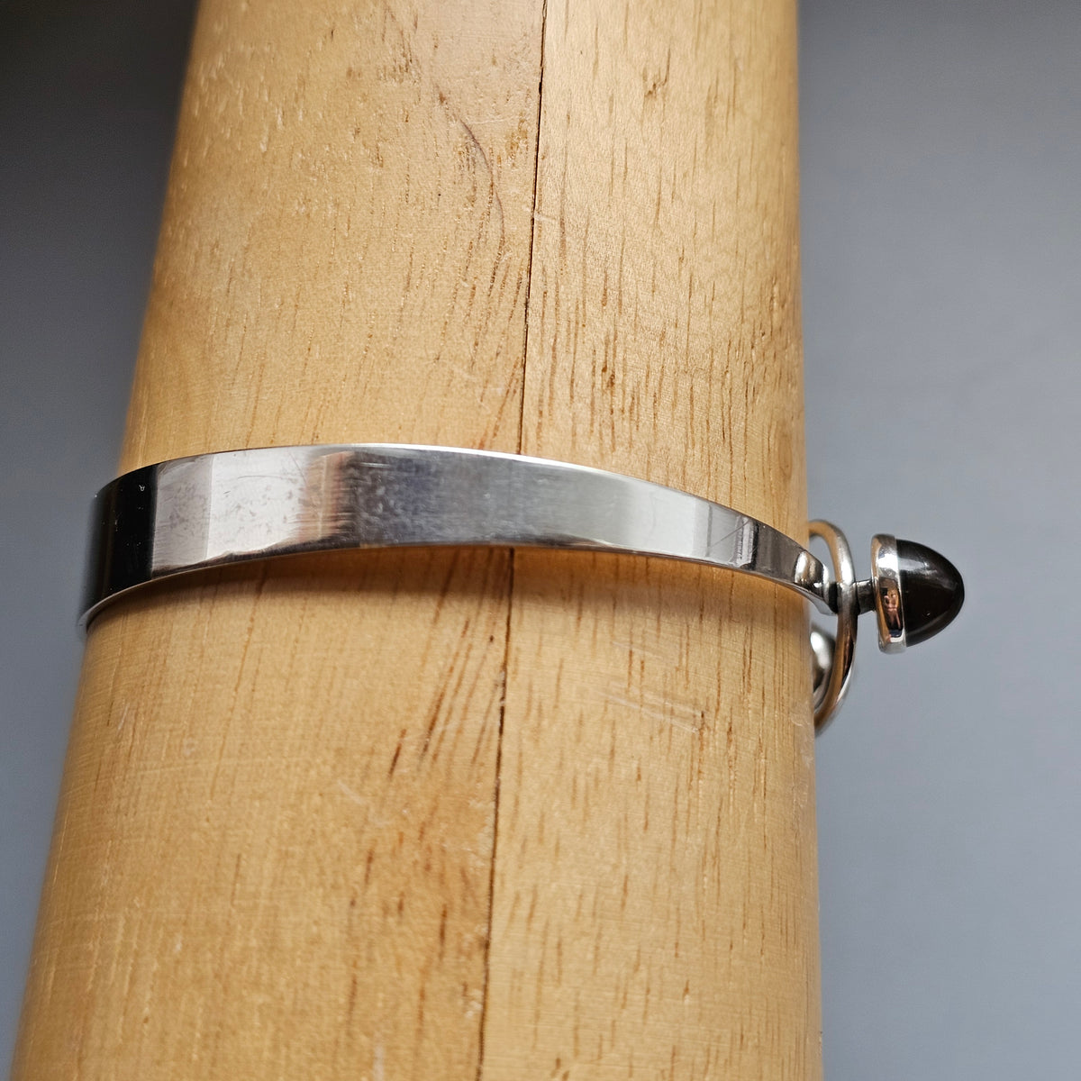 Vintage 1960s Erik Granit Finnish Silver Double Smoky Quartz Bangle 1961
