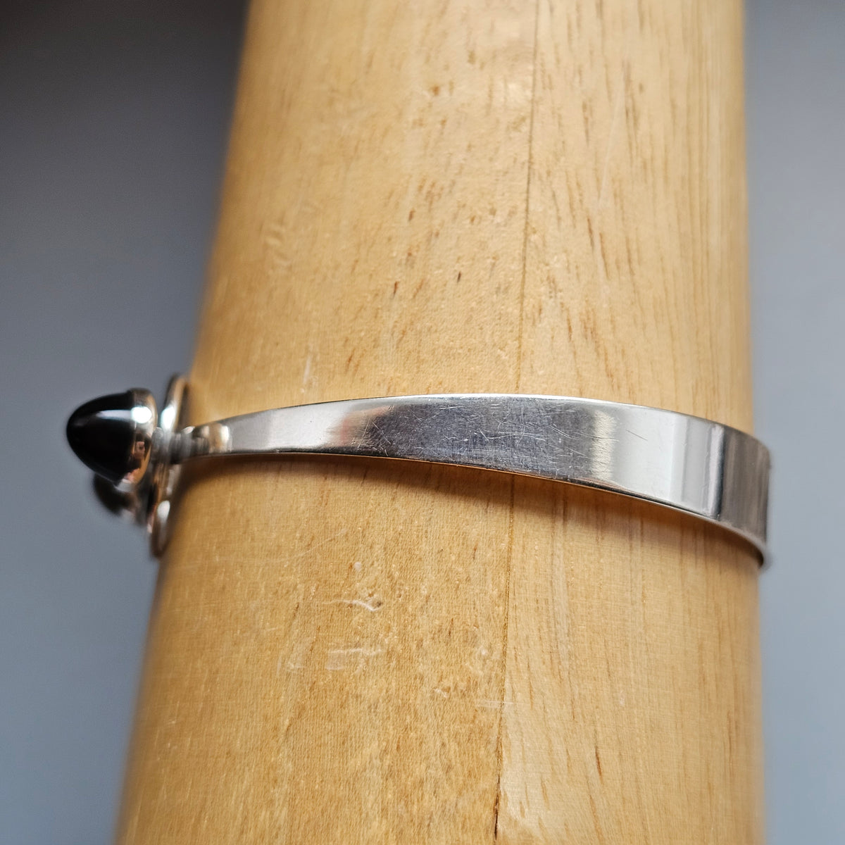 Vintage 1960s Erik Granit Finnish Silver Double Smoky Quartz Bangle 1961