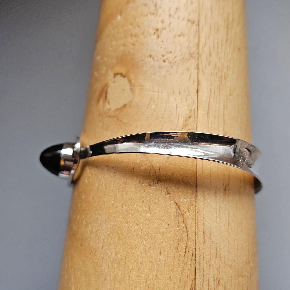 Vintage 1960s Erik Granit & Co Finnish Silver Smoky Quartz Oval Bangle 1965