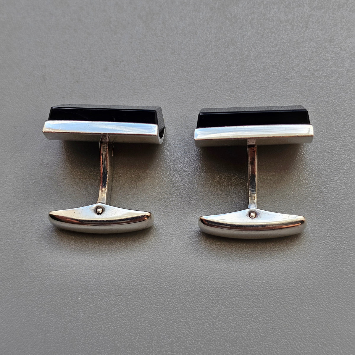 Vintage 1960s Finnish Silver Blue Tiger's Eye Cufflinks by Rauno Oma Mättö 1968