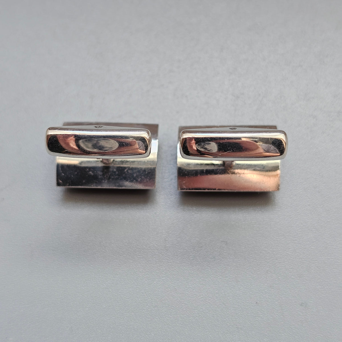 Vintage 1960s Finnish Silver Blue Tiger's Eye Cufflinks by Rauno Oma Mättö 1968