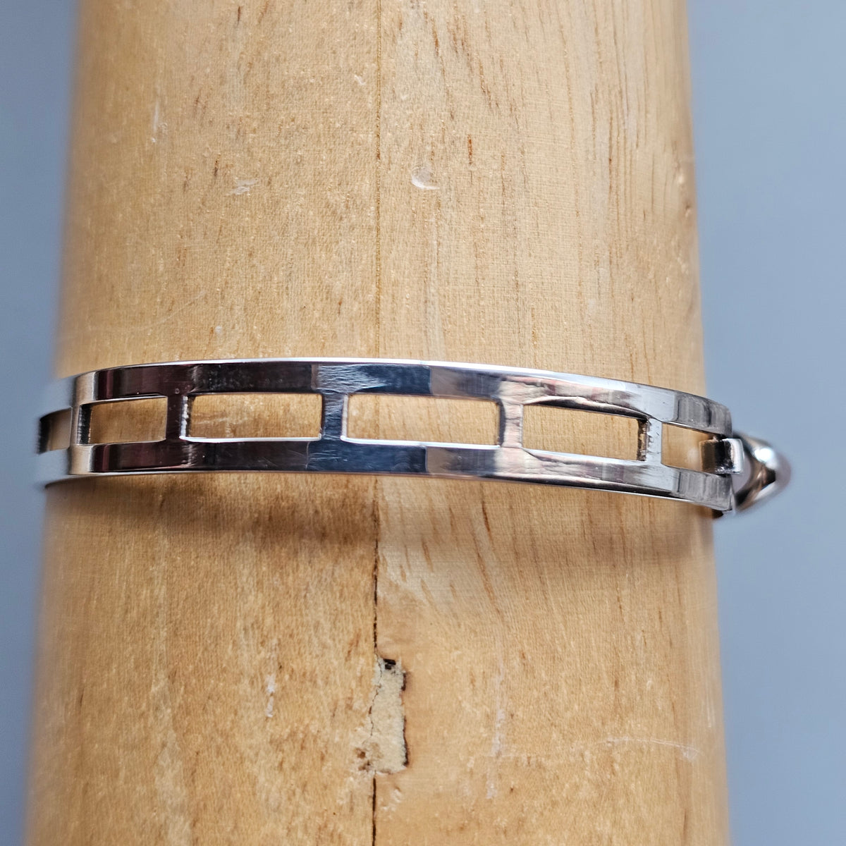 Vintage 1960s Turun Hopea Finnish Silver Rose Quartz Modernist Bracelet 1962