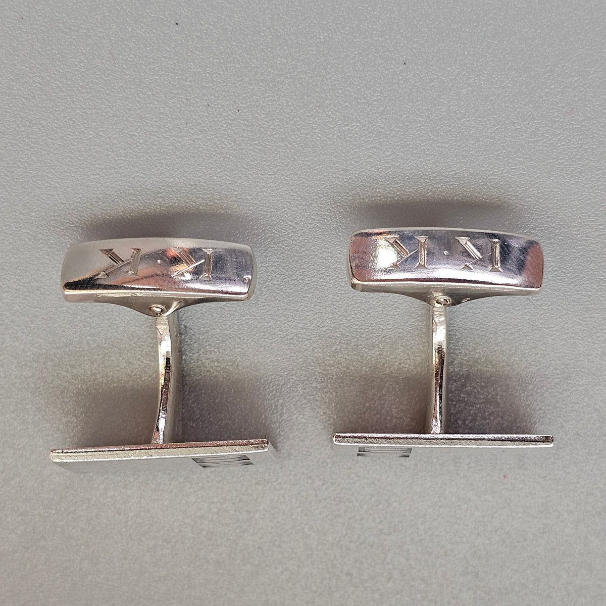 Vintage 1960s Lauri Alm Finnish Silver Modernist Cufflinks 1962