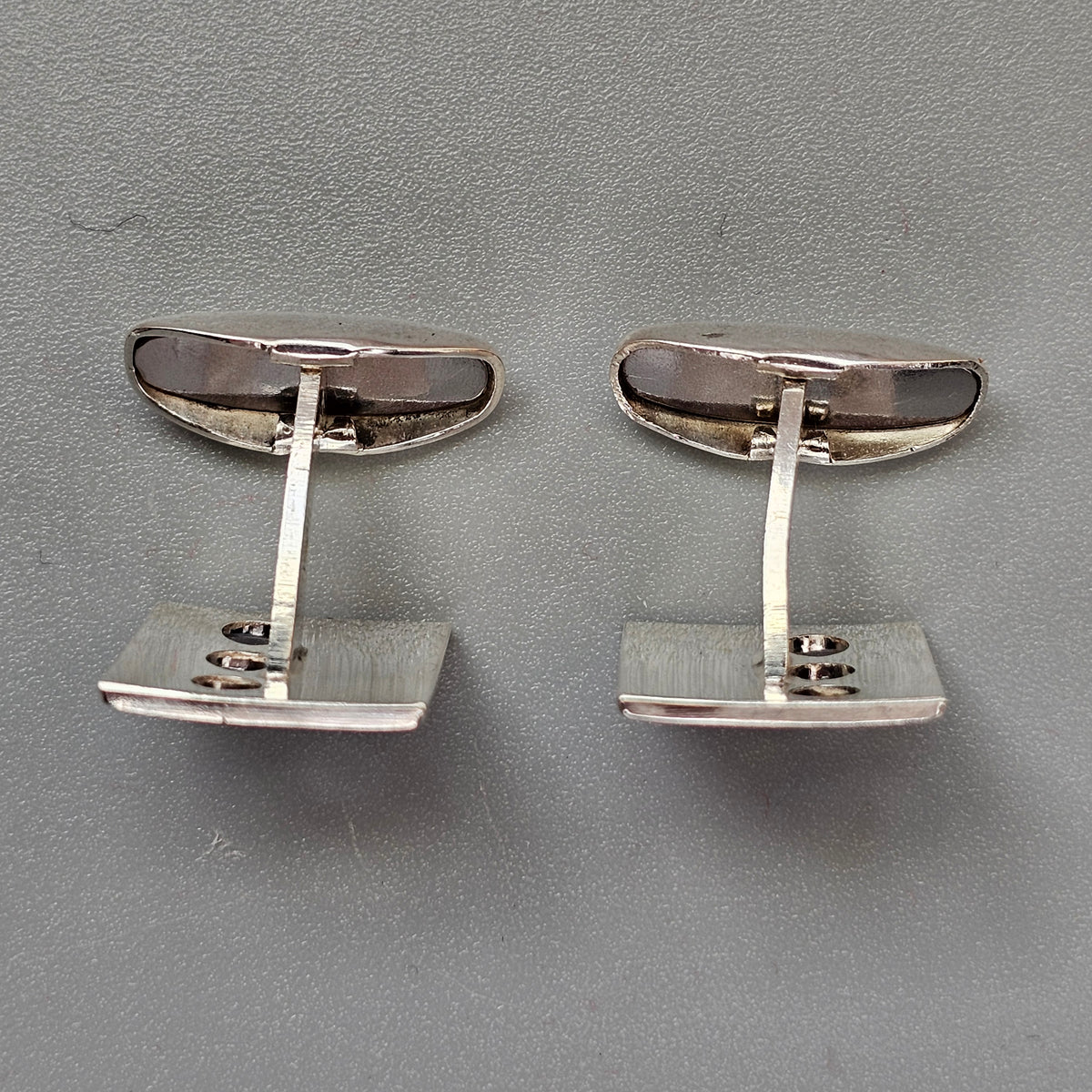 Vintage 1960s Martti Viikinniemi Finnish Silver Square Modernist Cufflinks 1969